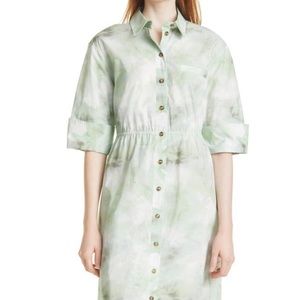 ganni organic cotton poplin shirt dress
